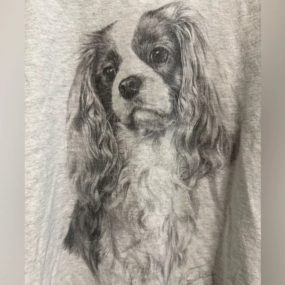 Gildan Gray cavalier king spaniel Dog Graphic T-Shirt size 3X